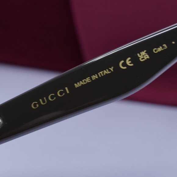 Gucci GG1616S 002 Rectangle Sunglasses - Bilayer Brown/Gold Mirror - Picture 8 of 10